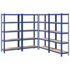 vidaXL Mensole Portaoggetti 5 Strati 4pz Blu Acciaio Legno Multistrato