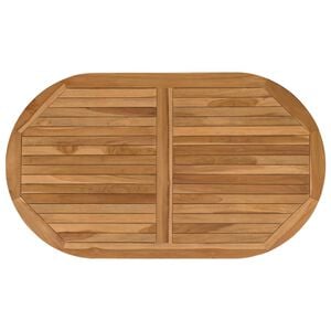 vidaXL Piano del tavolo Ovale Legno di teak solido Naturale