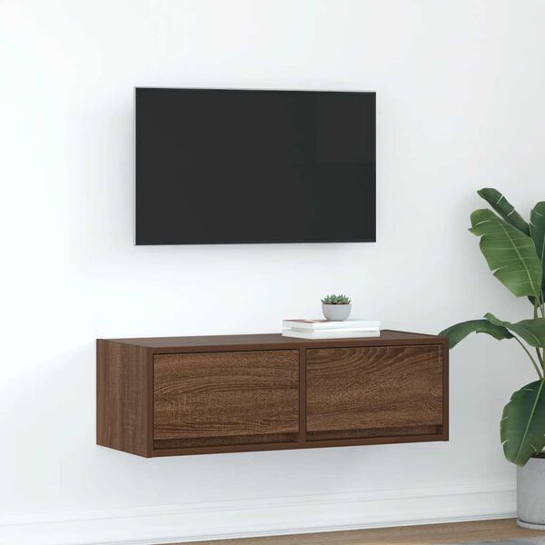 vidaXL Mobile Porta TV Rovere Marrone 80x31x25,5 cm Legno Multistrato