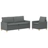 vidaXL Set di divani 2 pz Grigio Scuro Tessuto
