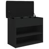 vidaXL Panca Porta Scarpe Nera 62x32x50 cm in Legno Multistrato