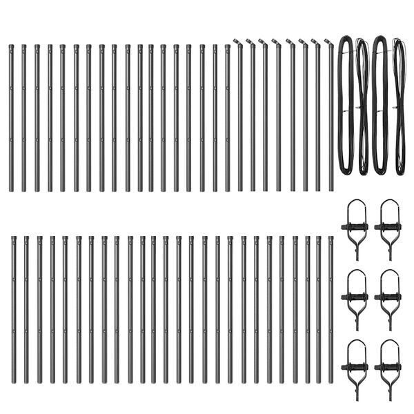 vidaXL Palo della recinzione 52 pcs Grigio 3,2 x 3,2 x 120 cm Acciaio