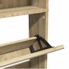 vidaXL Scarpiera a 4 Strati con Specchio Rovere 63x17x134 cm