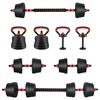 vidaXL Set di manubri 4-in-1 20 kg Nero e Rosso