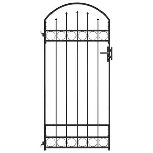 vidaXL Cancello per recinzione ASSEN con parte ad arco 89x200 cm Nero