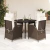 vidaXL Set da Pranzo da Giardino 5pz con Cuscini in Polyrattan Marrone