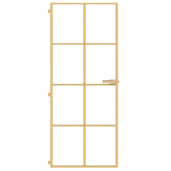 vidaXL Porta Interni Sottile Oro 83x201,5cm Vetro Temperato Alluminio