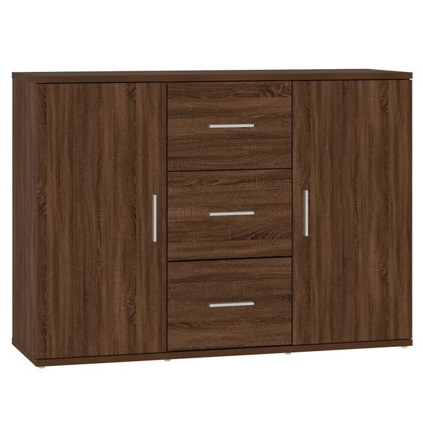 vidaXL Credenza Rovere Marrone 91x29,5x65 cm in Legno Multistrato