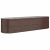 vidaXL Letto Giardino Acciaio Zincato 296x80x68cm Marrone