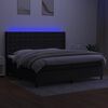 vidaXL Letto a Molle Materasso e LED Nero 200x200cm in Tessuto