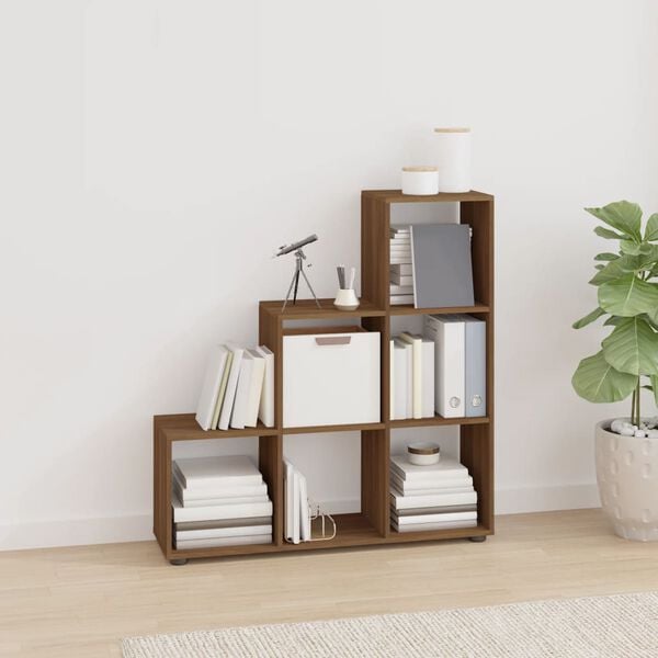 vidaXL Libreria a Scala Rovere Marrone 107 cm in Legno Multistrato