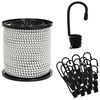vidaXL Corde Bungee con Ganci 4 mm Nero e Bianco PP e gomma