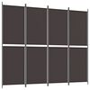 vidaXL Divisorio a 4 Pannelli Marrone 200x220 cm in Tessuto