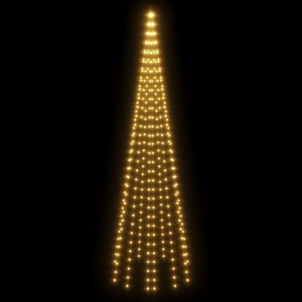 vidaXL Albero di Natale Pennone Bianco Caldo 310 LED 300 cm