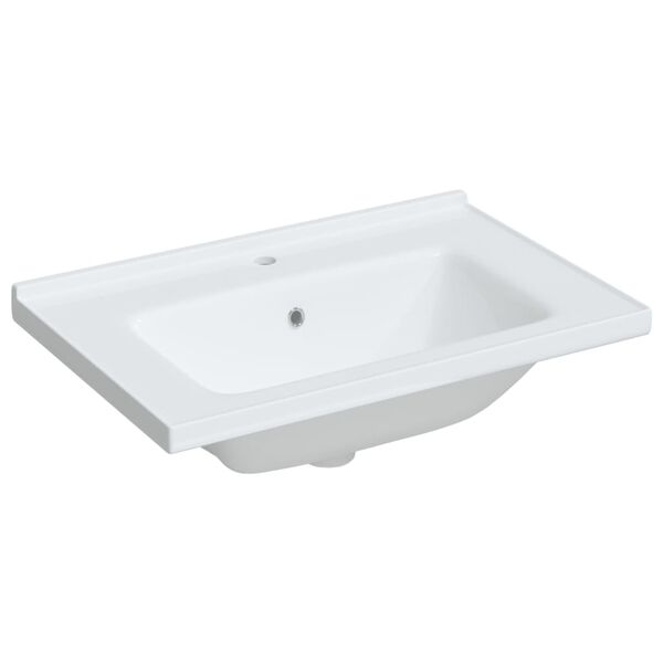 vidaXL Lavandino da Bagno Bianco 71x48x19,5cm Rettangolare in Ceramica