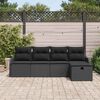 vidaXL Set Divano da Giardino con cuscino 5 pcs Nero Poly Rattan