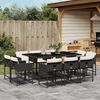 vidaXL Set da Pranzo da Giardino 11 pz con Cuscini in Polyrattan Nero