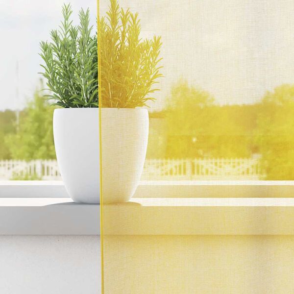 vidaXL Tende in Voile con Passanti 2 pz Giallo 140x245 cm