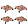 vidaXL Carrelli Porta Piante 4 pz Marroni 30x30x7,5 cm WPC