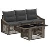 vidaXL Set Divano da Giardino 4 pz Grigio e Grigio Scuro polyrattan