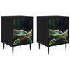 vidaXL Armadio da Notte WIJHE 2 pz Rovere Nero 36 x 33 x 51 cm