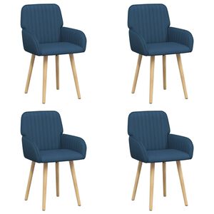 vidaXL Sedie da pranzo 4 pcs Tessuto Blu 56,5 x 50 x 87,5 cm