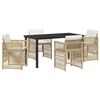 vidaXL Set da Pranzo per Giardino 5 pcs Beige Poly Rattan