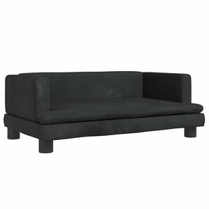 vidaXL Lettino per Cani Nero 80x45x30 cm in Velluto