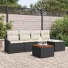 vidaXL Set Divano da Giardino con cuscino 6 pcs Nero polyrattan