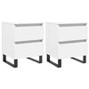 vidaXL Comodini 2pz Bianchi 40x35x50 cm in Legno Multistrato