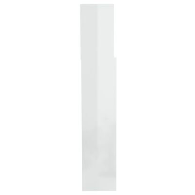 vidaXL Testiera con Contenitore Bianco Lucido 200x19x103,5 cm