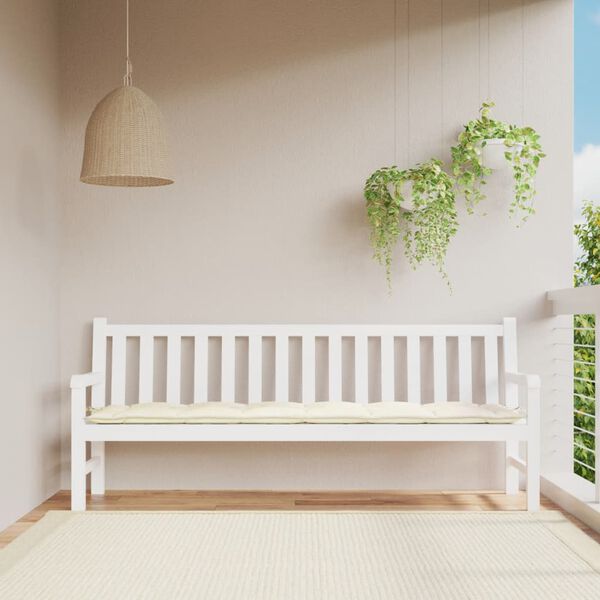 vidaXL Cuscino per Panca Giardino Crema 200x50x7 cm in Tessuto Oxford