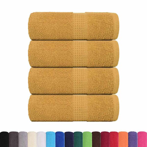 vidaXL Asciugamani FROGN 4 pz Oro 30x30 cm 360 g/m²