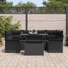 vidaXL Set Divano da Giardino 7 pcs Nero Rattan in Polipropilene