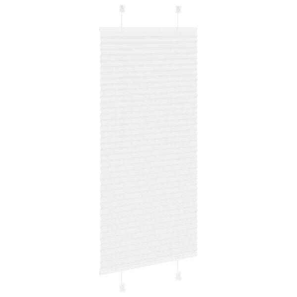 vidaXL Tenda Plissettata Bianca 55x100 cm Larghezza Tessuto 54,4 cm