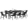 vidaXL Set da Pranzo per Giardino 9 pcs Nero