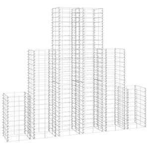 vidaXL Set Gabbioni 6 pz in Filo Zincato