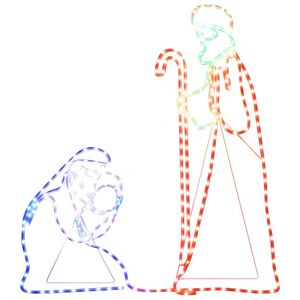 vidaXL Figura Natalizia di Maria e Giuseppe con 264 LED 40x55&38x100cm