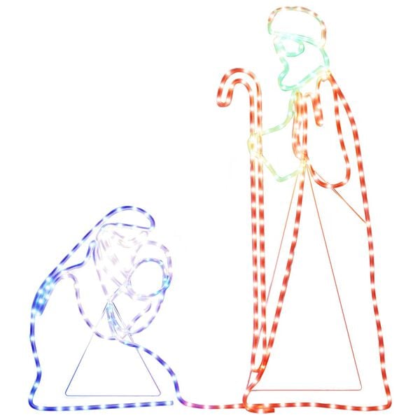 vidaXL Figura Natalizia di Maria e Giuseppe con 264 LED 40x55&38x100cm