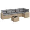 vidaXL Set Divani da Giardino 7 pz con Cuscini Beige in Polyrattan