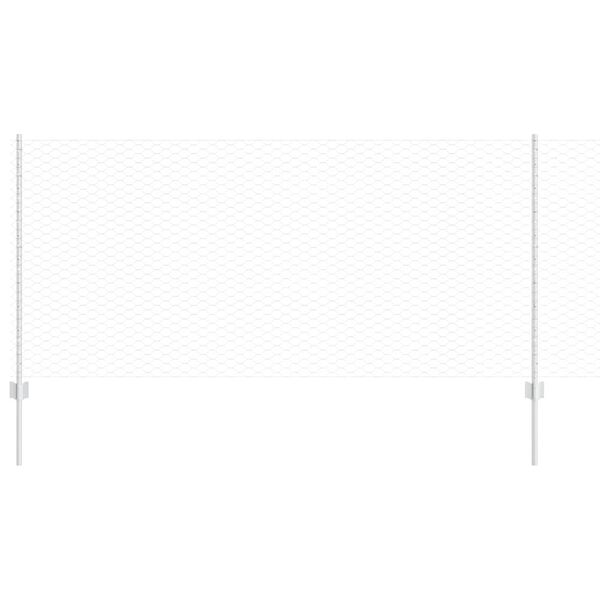 vidaXL Recinzione con Posto Argento 1 x 25 m Acciaio