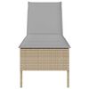 vidaXL Lettino Prendisole con Cuscini Beige 55x200x44 cm in Polyrattan