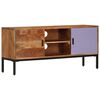 vidaXL Mobile TV Marrone ambra e Grigio 110x30x50cm in Legno di Acacia