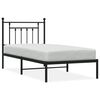 vidaXL Giroletto con Testiera in Metallo Nero 80x200 cm