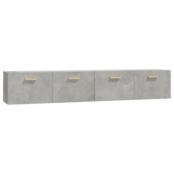 vidaXL Mobili Parete 2 pz Grigio Cemento 100x36,5x35 cm in Multistrato