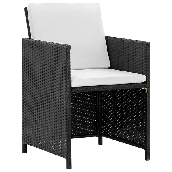 vidaXL Set da Pranzo da Giardino 13 pz con Cuscini in Polyrattan Nero