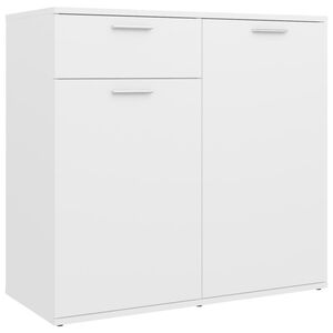 vidaXL Credenza Bianca 80x36x75 cm in Legno Multistrato