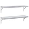vidaXL Mensole a Muro 2 pz 75x23,5 cm Argento in Acciaio Inossidabile
