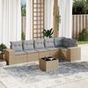 vidaXL Set Divani da Giardino 7 pz con Cuscini Beige in Polyrattan