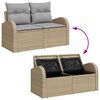 vidaXL Set Divano da Giardino 6 pcs Beige Poly Rattan